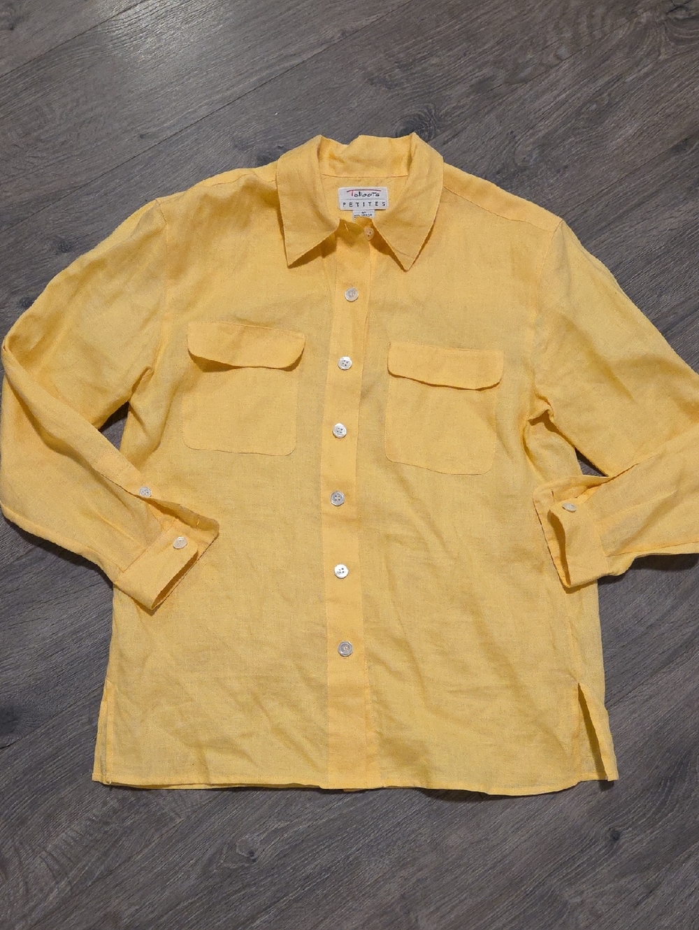 Talbots Petites Linen Button Down Shirt